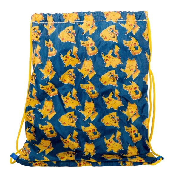 Pokemon Other - Pokemon Pikachu Drawstring Bag Blue Yellow 11.5"x14" Nylon 2017